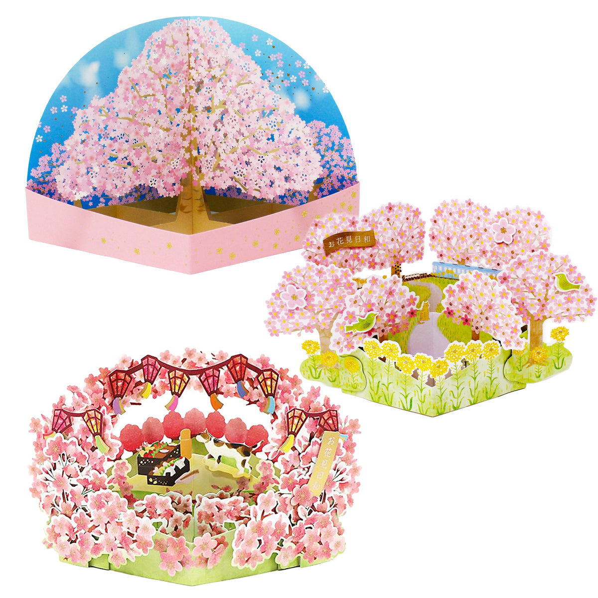 Cherry Blossom Trio | Premium 3D Pop-Up Card Bundle – Miss Girlie Girl