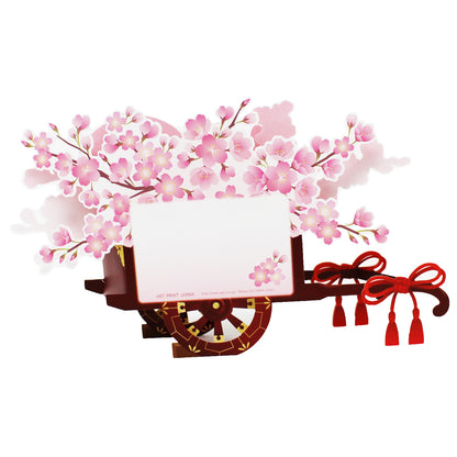 Cherry Blossom 3D Pop-Up Card – Elegant Floral Carriage with Glitter - Miss Girlie Girl