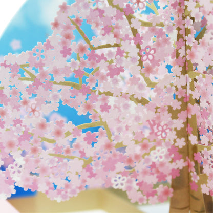 Cherry Blossom 3D Pop-Up Card – Elegant Sakura Tree with Gold Foil & Washi Paper - Miss Girlie Girl