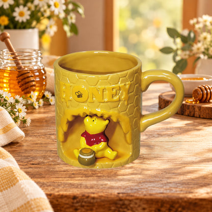 Disney Winnie the Pooh Honeycomb 3D Mug – Porcelain Cup by SUNART by SUNART