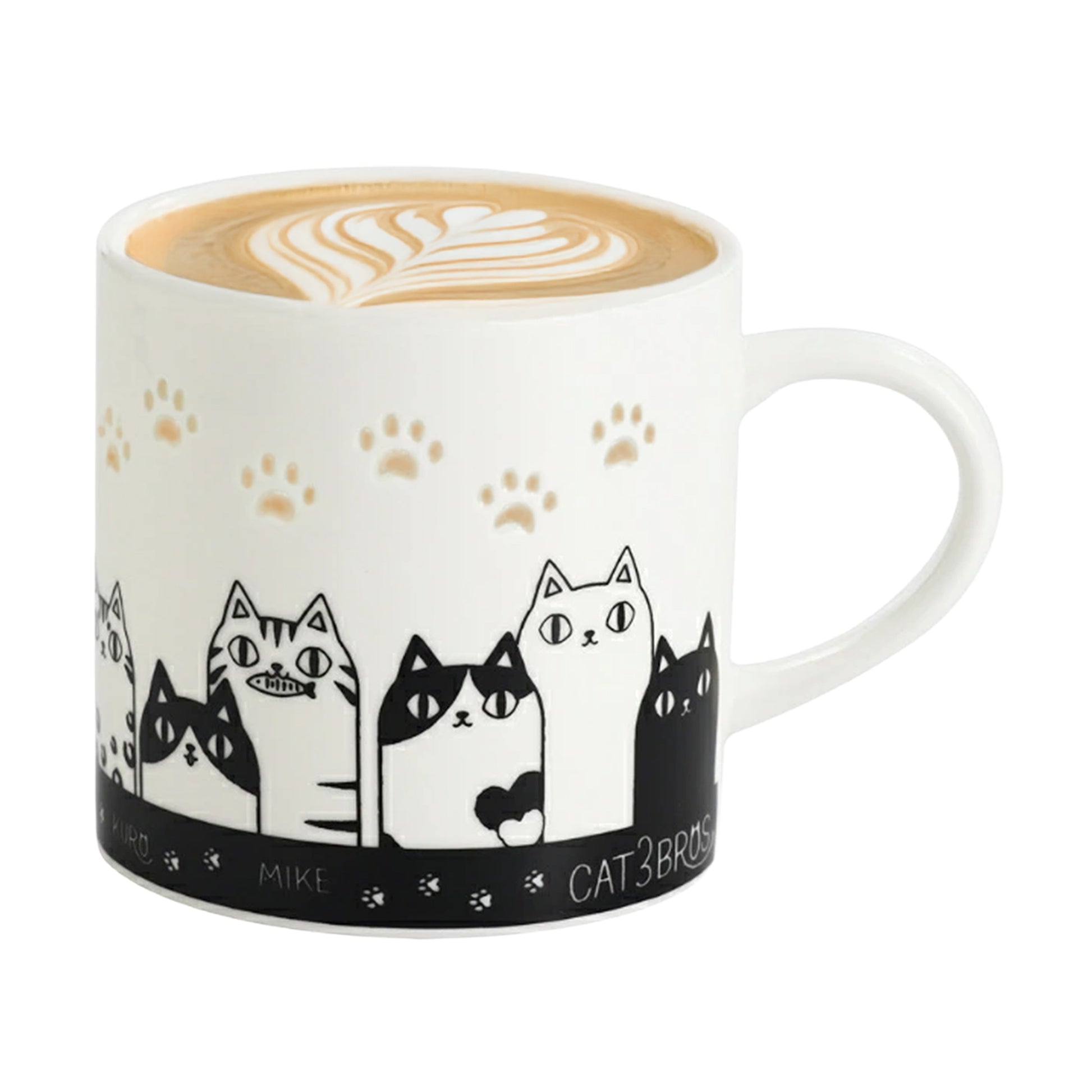 Firefly Carved Cat Mug – 3 Cat Brothers Stretch Openwork Porcelain by AI Co. Ltd.