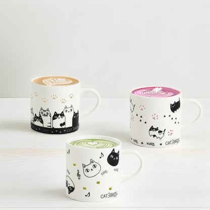 Firefly Carved Cat Mug – 3 Cat Brothers Stretch Openwork Porcelain by AI Co. Ltd.