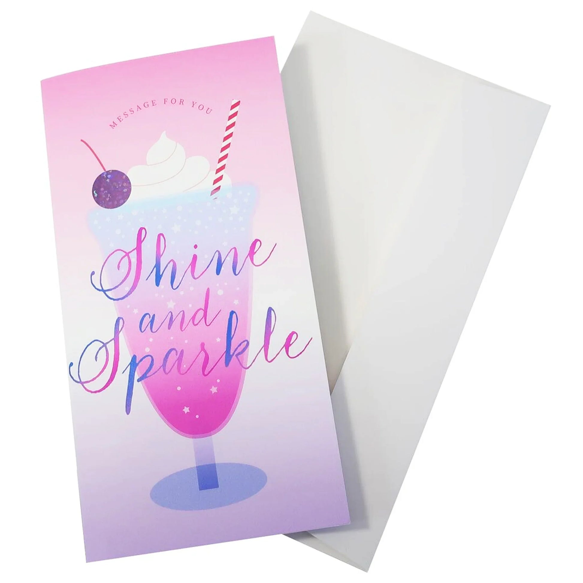 Ice Cream Float Holographic Pop-Up Card – Retro 3D design with cherry and straw – Made in Japan