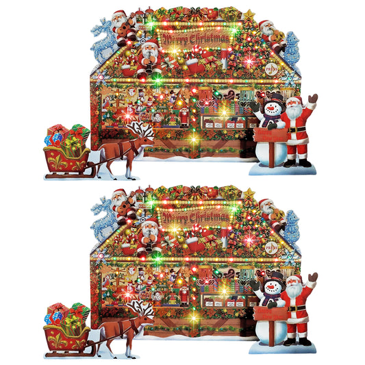 Christmas Gift Shop Lights & Music Pop-Up Card – 2-Pack Value Bundle