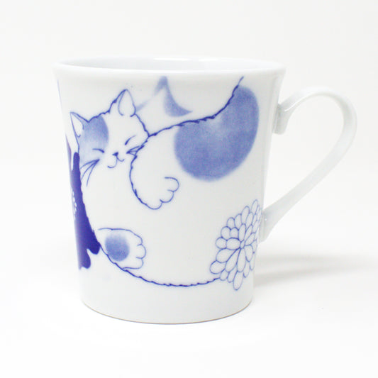 Japanese Nohohon Cat Porcelain Mug – Relaxed Cat Series – Sora (Laying Cat) Made in Japan