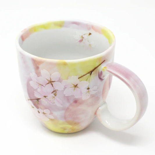 Cherry Blossom Mug - Mino Ware Japanese Ceramic Cup | Pink Sakura Floral Design - Hanagasumi