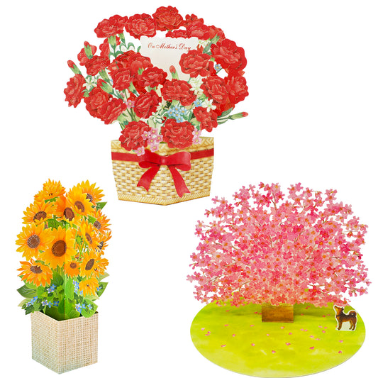 Mother’s Day Blossom Trio – Premium 3D Floral Pop-Up Card Bundle