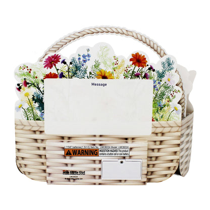 Kittens in Flower Basket Pop-Up Birthday Card with Lights & Dual Melodies (Meow & Violin)