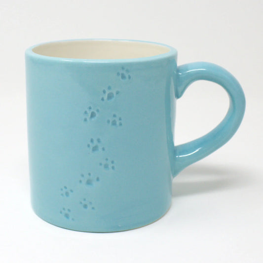 Light blue Disney Stitch mug with upside-down Stitch and cracked detail design