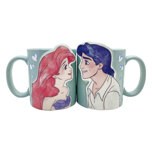 Disney The Little Mermaid Ariel Mug Set – Porcelain Pair with Gift Box