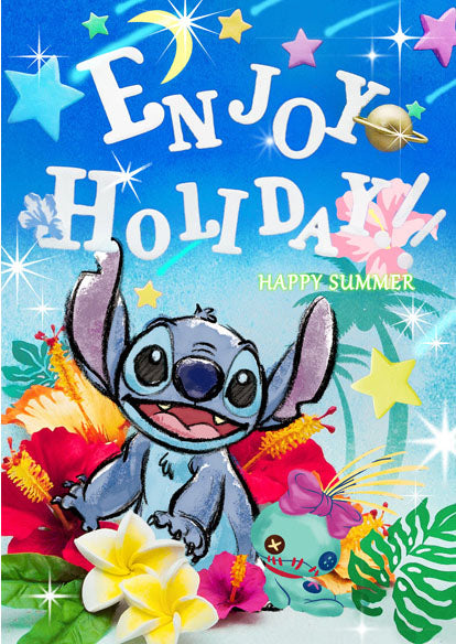 Disney Stitch Enjoy Holiday Happy Summer 3D Lenticular Greeting Card - Miss Girlie Girl