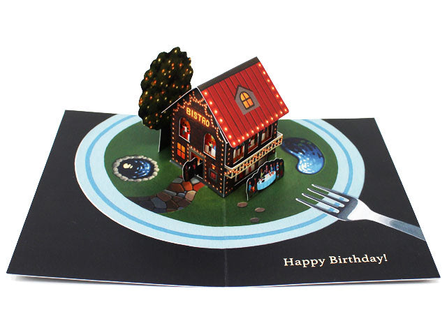 Miniature World Birthday Bistro Party Pop Up Decorative Card - Miss Girlie Girl