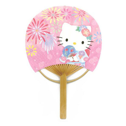 Hello Kitty Mini Bamboo Handle Flat Paper Fan - Miss Girlie Girl