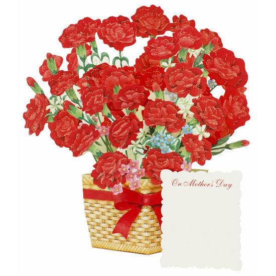 Carnation Blooming Basket Pop Up Mother's Day Card - Miss Girlie Girl