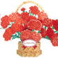 Mother's Day Carnations Basket Arrangement 3D Pop Up Card - Miss Girlie Girl