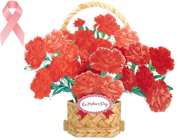 Mother's Day Carnations Basket Arrangement 3D Pop Up Card - Miss Girlie Girl