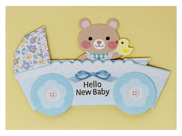 New Baby Boy Celebration 3D Pop up Greeting Card - Miss Girlie Girl