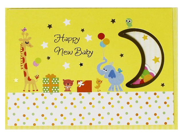 Darling Newborn Baby In Crib Pop Up Greeting Card - Miss Girlie Girl
