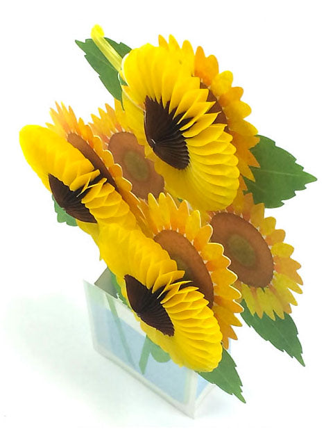Sunflower Honeycomb Pop Up Decorative Greeting Card - Miss Girlie Girl