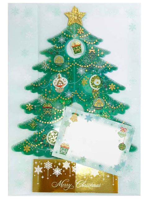 Evergreen Crystal 3D Christmas Tree Pop Up Greeting Card - Miss Girlie Girl