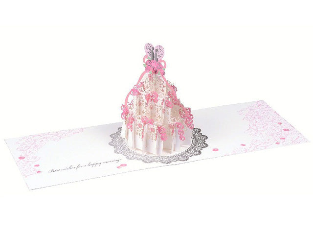 Happy Wedding Laser Cut Cake Pop Up Greeting Card - Miss Girlie Girl