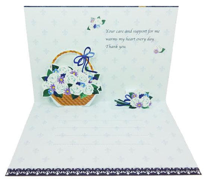 Decorative Pop Up Father's Day Card – Premium Floral Greeting Card with Roses - Miss Girlie Girl