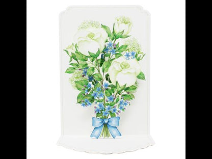 White Roses 3D Pop-Up Greeting Card – Elegant Bouquet Design for Any Occasion